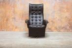 ZGANieuw bruine leren Jori Square design relaxfauteuil