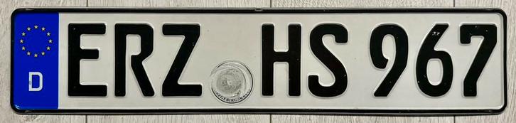 Kentekenplaat ERZ Duitsland, Verzamelen, Automerken, Motoren en Formule 1, Gebruikt, Ophalen of Verzenden