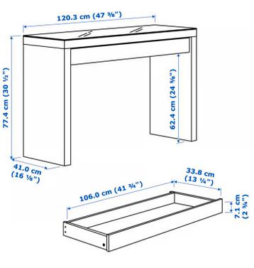 Malm toilettafel ikea - afbeelding 4