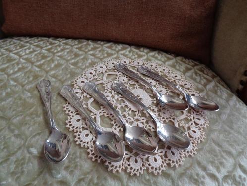 6 Brocante Armeluis Zilveren Lepeltjes ** Mimosa **, Antiek en Kunst, Curiosa en Brocante, Ophalen of Verzenden