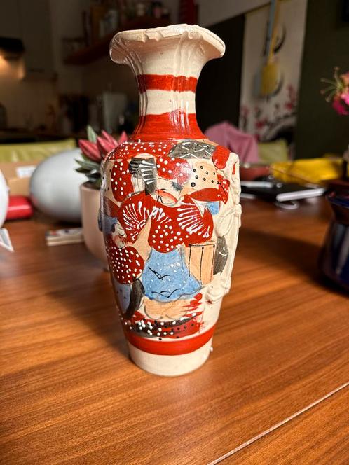 Japanse Satsuma Vaas - Handbeschilderd - 25 cm, Antiek en Kunst, Antiek | Vazen, Ophalen of Verzenden