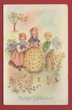 Hartelijk Gefelcit. - 3 zingende kinderen - 1954 (pst. ??), Ophalen of Verzenden, 1940 tot 1960, Gelopen, Feest(dag)