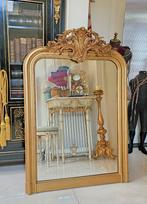 Prachtige antieke TOOGSPIEGEL met kuif * kuifspiegel spiegel, Ophalen, Rechthoekig