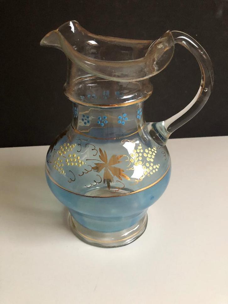 Handgeblazen Victoriaanse kan, Antiek en Kunst, Antiek | Glas en Kristal, Ophalen of Verzenden