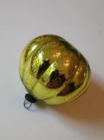 oude kerstbal pompoen, geelgroen 4,5 cm, vintage, Ophalen of Verzenden