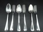Antiek zilveren  bestek Haags lofje, Ophalen of Verzenden