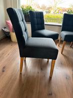 4 eetkamerstoelen grijs, bank reeds verkocht, Ophalen, Gebruikt, Grijs
