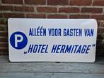 Emaille Hotel Hermitage, Ophalen of Verzenden, Gebruikt, Reclamebord
