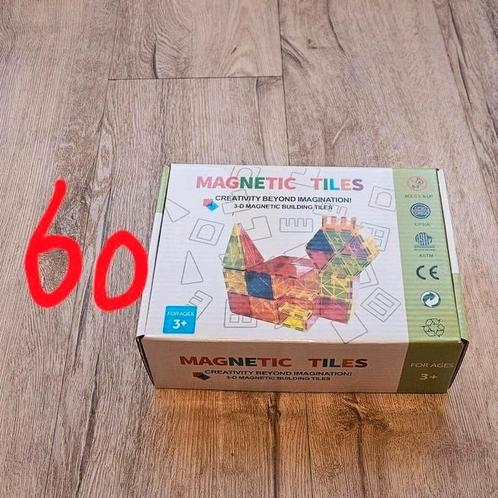 Magnetic Tiles | 60 delig | Nieuw, Kinderen en Baby's, Speelgoed | Educatief en Creatief, Nieuw, Bouwen, Ophalen of Verzenden