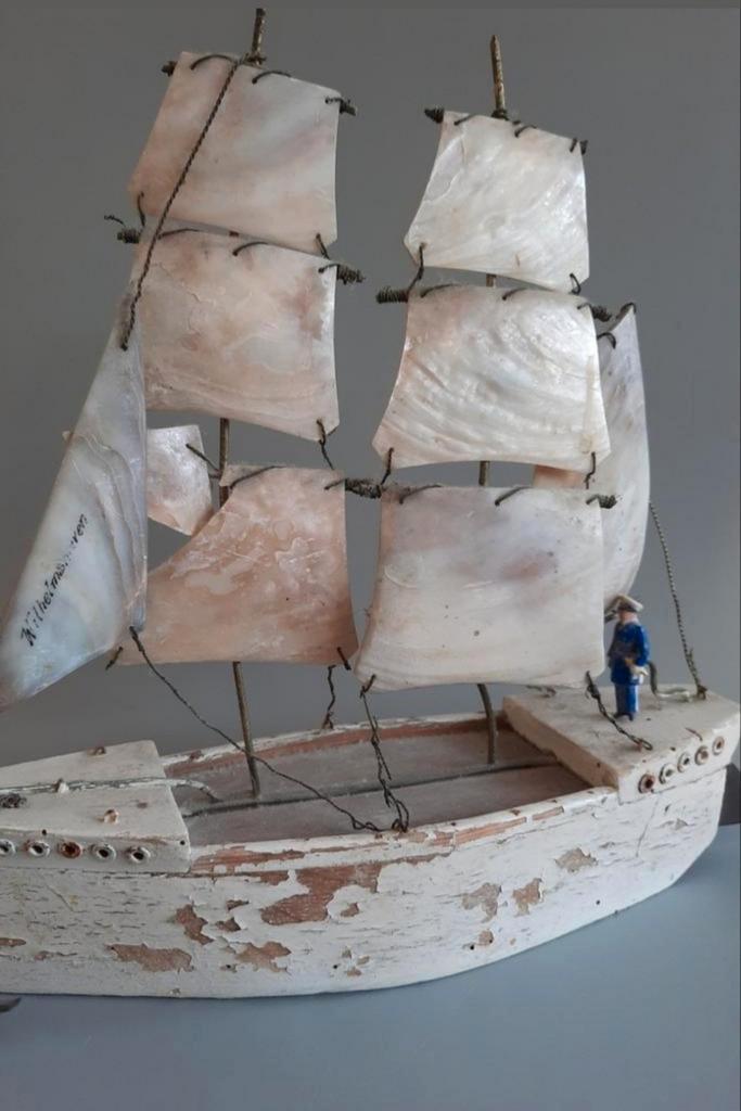 Prachtig antiek vissersbootje, Antiek en Kunst, Curiosa en Brocante, Ophalen of Verzenden