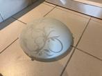 Plafondlamp met bloemmotief - 30cm, Ophalen of Verzenden, Gebruikt, Glas