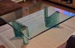 Design glazen salontafel, Ophalen, 100 tot 150 cm, Vierkant, 50 tot 100 cm