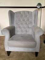 Fauteuil met ronde leuningen en knopen, Huis en Inrichting, Fauteuils, Ophalen, Gebruikt, 50 tot 75 cm, Landelijk