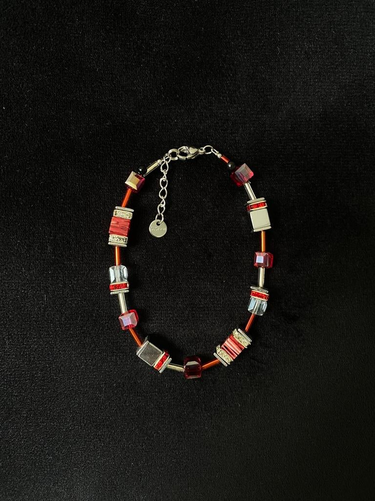 Moederdag tip! Exclusieve armband naar luxe merk., Ophalen of Verzenden, Nieuw, Rood, Zilver