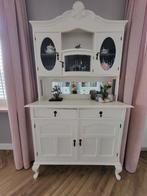 Antieke vintage brocante buffetkast, Queen Anne, kuif, toog, Ophalen, Gebruikt, 200 cm of meer, Glas