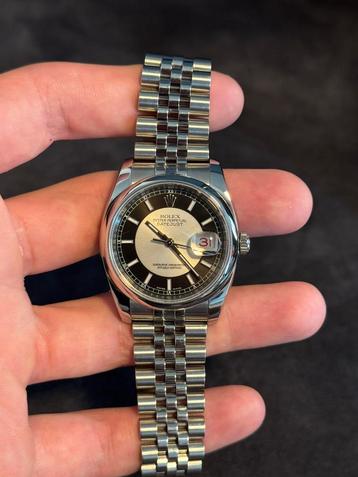 Rolex datejust 36mm zwart zilver jubilee beschikbaar voor biedingen