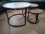 salontafels rond mango hout, Gebruikt, 50 tot 100 cm, Rond, Minder dan 50 cm