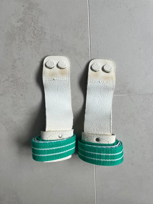Turn leertjes – maat S – met groene polsbandjes, Sport en Fitness, Turnen, Zo goed als nieuw, Materiaal, Kindermaat 122 t/m 140