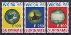 Suriname 803/5 postfris WK Voetbal 1994, Postzegels en Munten, Ophalen of Verzenden, Postfris