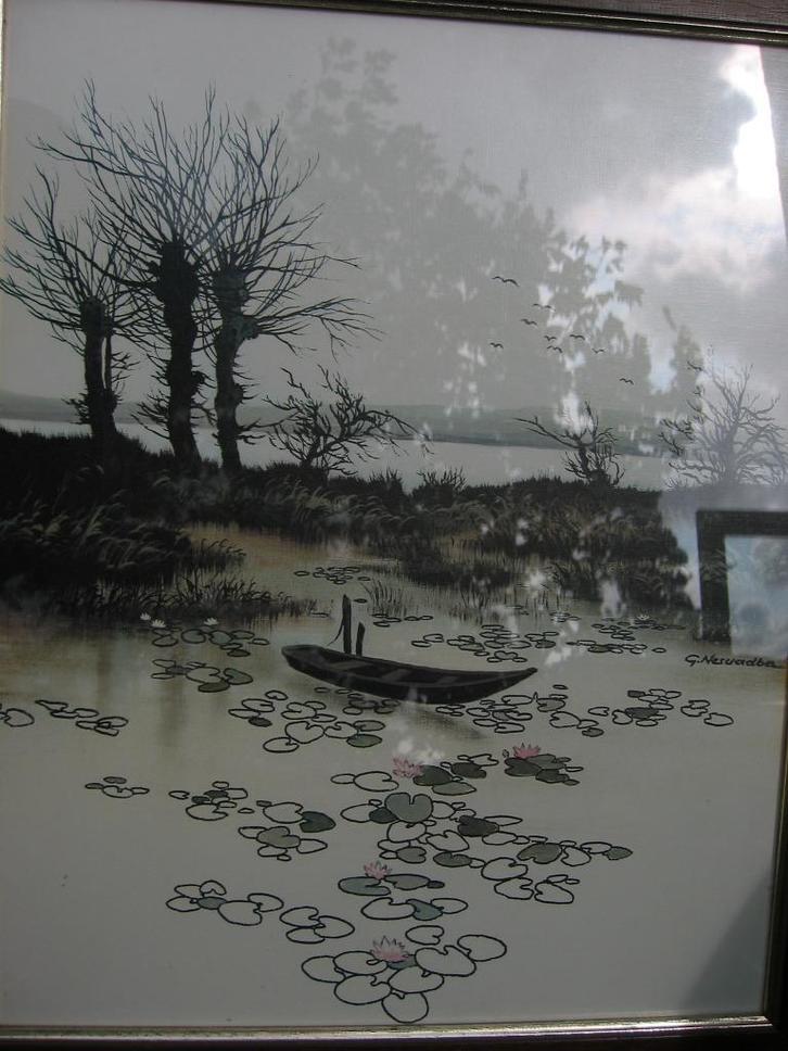 Gerhard Neswadba Waterlandschap / schitterend kunstwerk, Antiek en Kunst, Kunst | Overige Kunst, Ophalen of Verzenden