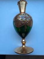 Venetiaanse Milano Vaas Smaragdgroen & 24K Goud, Ophalen of Verzenden