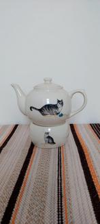 Vintage Theepot thee pot met theelicht kat katten, Overige typen, Ophalen of Verzenden, Zo goed als nieuw, Overige stijlen