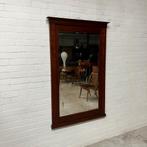 Grote antieke spiegel mahonie houten lijst, Ophalen, Rechthoekig, 125 cm of meer, Minder dan 100 cm