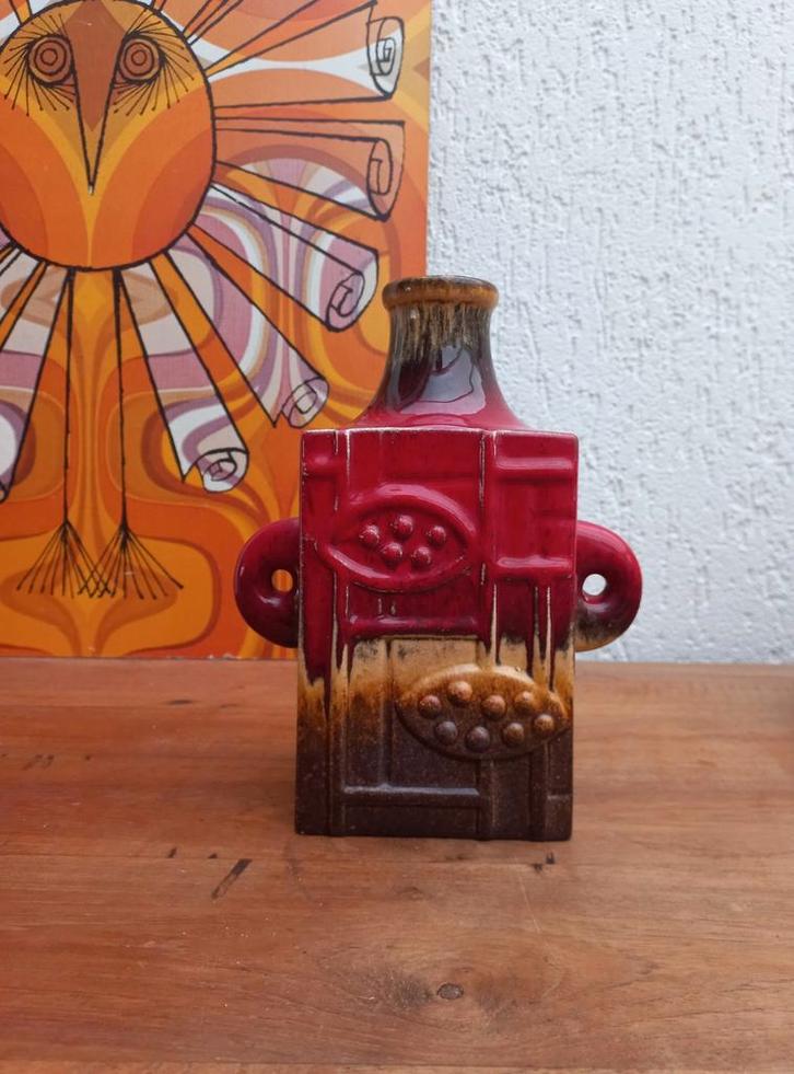 Mooie funky vaas. Heibi keramiek. Duits keramiek. Vintage, Antiek en Kunst, Antiek | Keramiek en Aardewerk, Ophalen of Verzenden