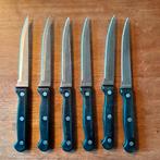 6 steakmessen, Ophalen of Verzenden, Gebruikt, Rvs of Chroom, Los bestek