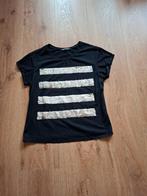 leuk zwart shirt met pailletjes valt als maat M, Maat 38/40 (M), Verzenden, Zwart, Zo goed als nieuw