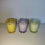 3x waxinelichtjes, kaarsjes klein pastel kleuren decoratie, Ophalen of Verzenden, Nieuw, Overige materialen, Minder dan 25 cm