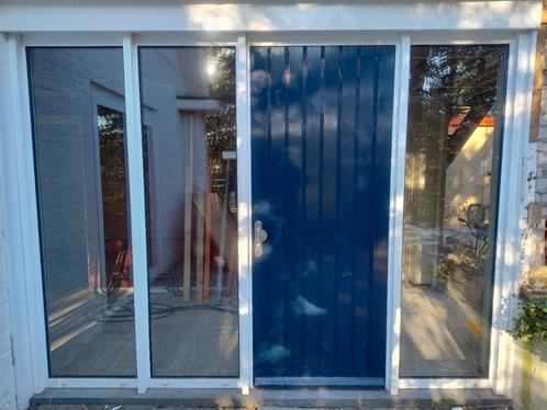 Aluminium pui met houten deur, Doe-het-zelf en Verbouw, Kozijnen en Schuifpuien, Gebruikt, Overige typen, Aluminium, 225 cm of meer