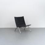 2 Fritz Hansen PK22 Fauteuil Zwart Leer - Staal, Niet ingevuld, Gebruikt, Minder dan 75 cm, Niet ingevuld