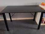 Tafel / bureau zwart met glazen blad, Huis en Inrichting, Bureaus, Ophalen, Gebruikt