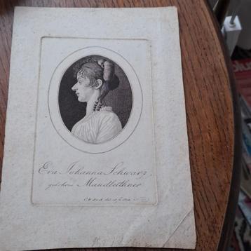 Portretje uit 1804 Eva Johanna Schwarz geboren Mandleithner  beschikbaar voor biedingen