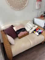 Off white woven small loveseat couch sofa bank, Ophalen, Tweepersoons, Minder dan 150 cm, Gebruikt
