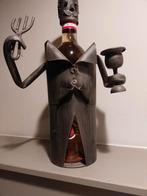 Metalen wijnfleshouder – kelner/butler – handgemaakt – decor, Ophalen of Verzenden, Gebruikt, Overige gebieden, Overige typen