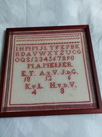 Antieke oude merklap, ingelijst., Ophalen of Verzenden, Gebruikt