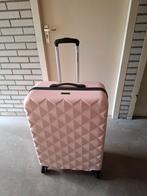 Roze Koffer met Wieltjes, Sieraden, Tassen en Uiterlijk, Koffers, Uitschuifbare handgreep, Hard kunststof, Zo goed als nieuw, 35 tot 45 cm