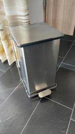 Metalen pedaalemmer 60 liter, Ophalen, ., Zo goed als nieuw, Minder dan 10 liter