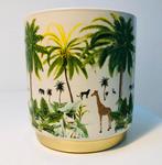 Boho plantenpotje, met safari dieren en goiden randje onder, Ophalen of Verzenden, Halfschaduw, Minder dan 100 cm
