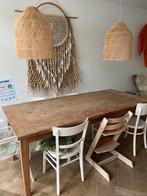 Teak houten eettafel met lades - 211cm lang, Huis en Inrichting, Tafels | Eettafels, Ophalen, Gebruikt, Teakhout, 200 cm of meer