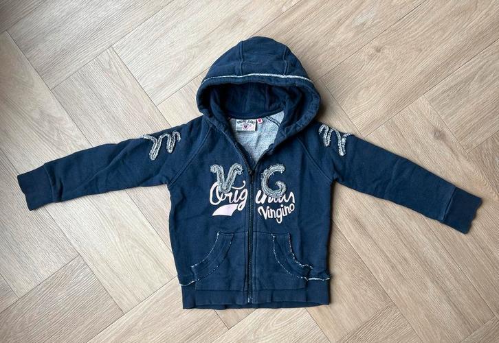 Vest, Vingino, blauw, maat 104 (4), Kinderen en Baby's, Kinderkleding | Maat 104, Gebruikt, Meisje, Trui of Vest, Ophalen of Verzenden