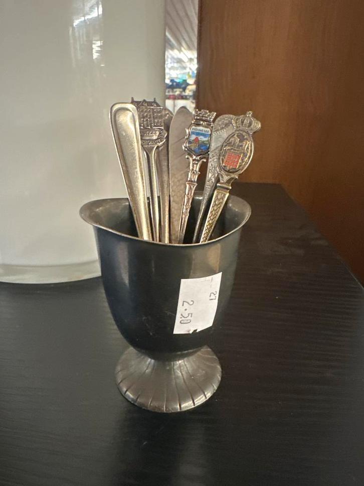 Vintage Lepels in Meraale Beker, Antiek en Kunst, Antiek | Bestek, Ophalen