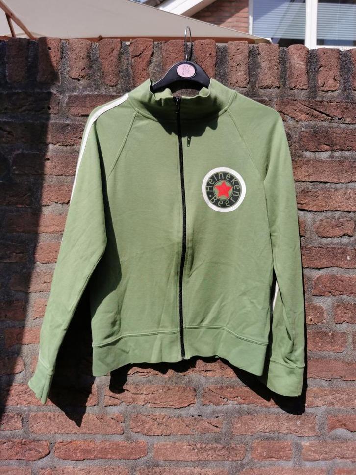 Trainingsjack Heineken heren S - retro look, Kleding | Heren, Truien en Vesten, Zo goed als nieuw, Maat 46 (S) of kleiner, Groen
