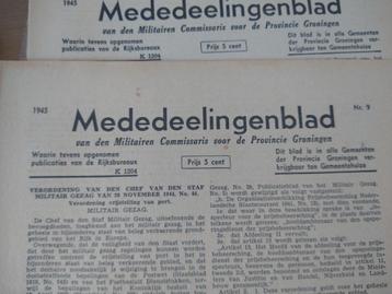 Mededeelingenblad van den Militairen Commissaris 1945 beschikbaar voor biedingen