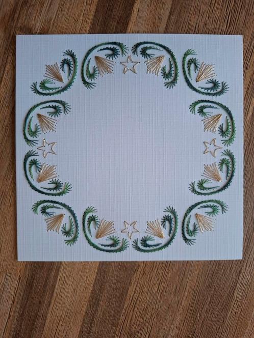 Geborduurde opleg kaart, Hobby en Vrije tijd, Kaarten | Zelf maken, Zo goed als nieuw, Blanco kaart of Basiskaart, Ophalen of Verzenden