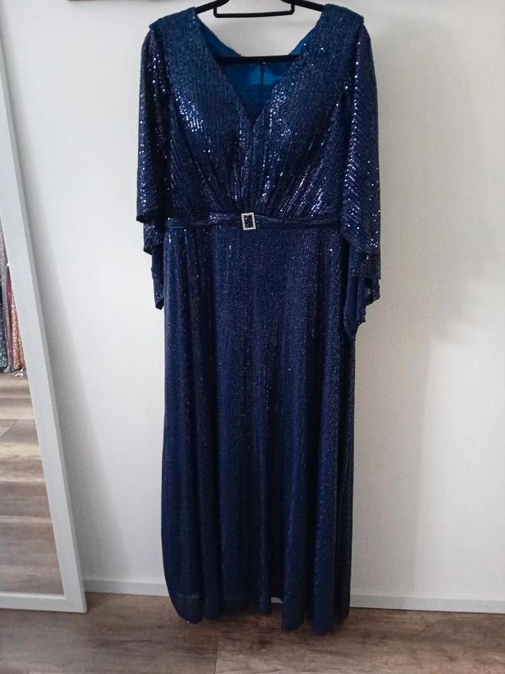 Donkerblauwe galajurk mt 44, Kleding | Dames, Gelegenheidskleding, Nieuw, Galajurk, Groen, Ophalen of Verzenden