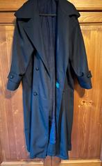Lange donkerblauwe overjas, Ophalen of Verzenden, Gedragen, Maat 38/40 (M), Blauw