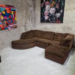 70's vintage modulaire hoekbank elementenbank ribstof bank, Huis en Inrichting, Kolibrivintagehal@gmail.com, Aaldertgeertsstraat 43 Olst